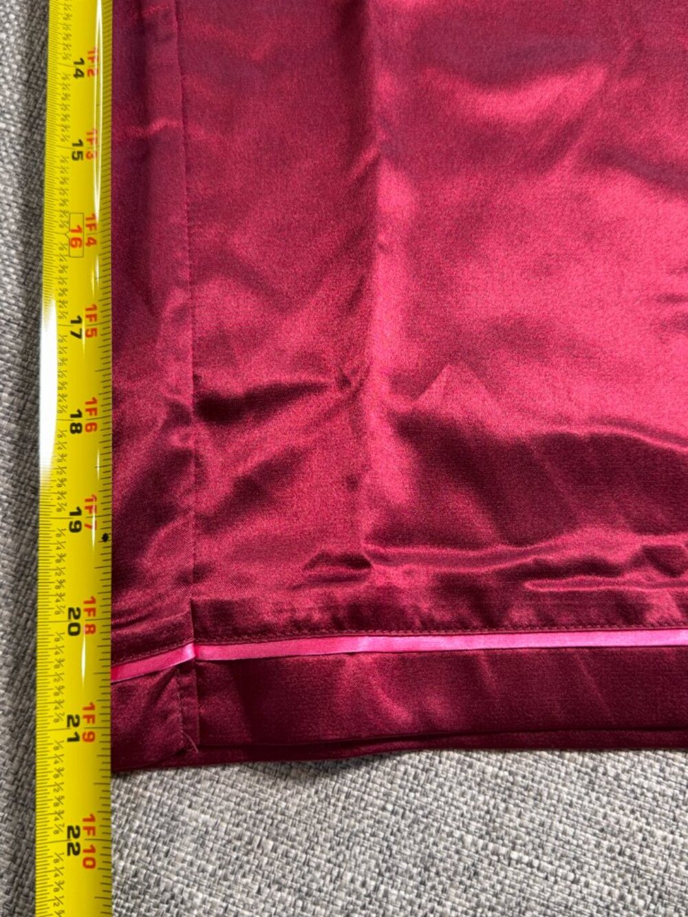 MERSEA Satin Lounge Pants XS Burgundy Pink Stripe Wide Leg Pajama Pants - Picture 3 of 7